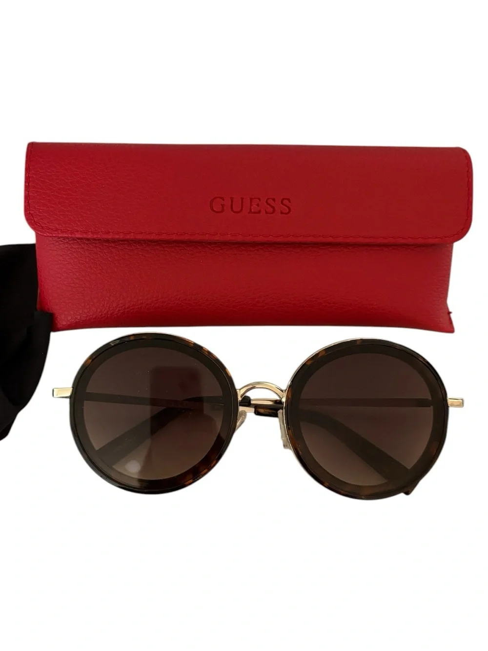 Guess Sunglasses Women Round Tortoise Gradient Lens Brown GF0330 Lennon‎ Look